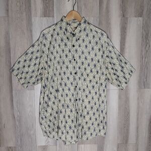 Woolrich Mens XL Vintage Cotton Button Down Shirt Fish‎ Lightweight